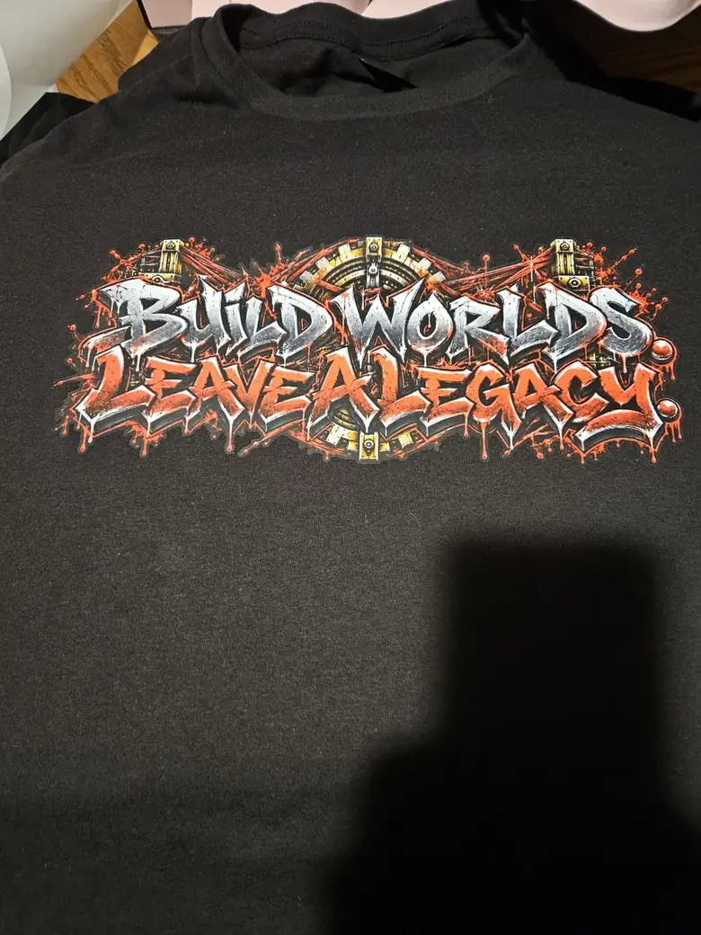 Real heat-pressed CLS shirt: Black · Build Worlds