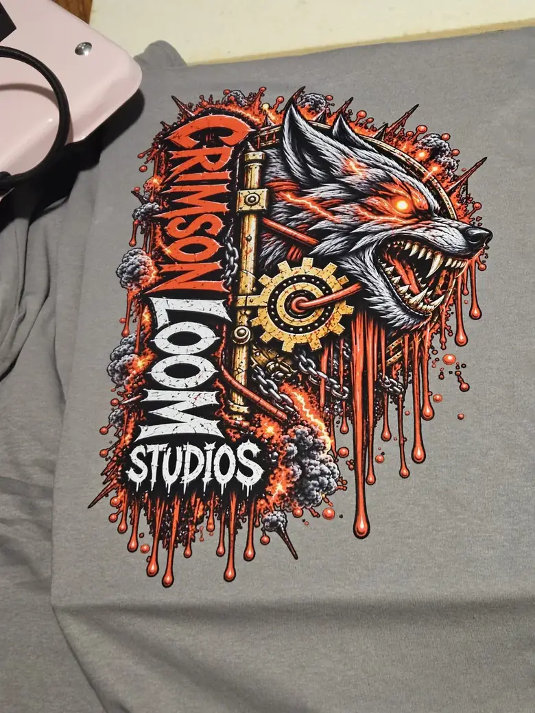 Real heat-pressed CLS shirt: Gray · Studio Logo
