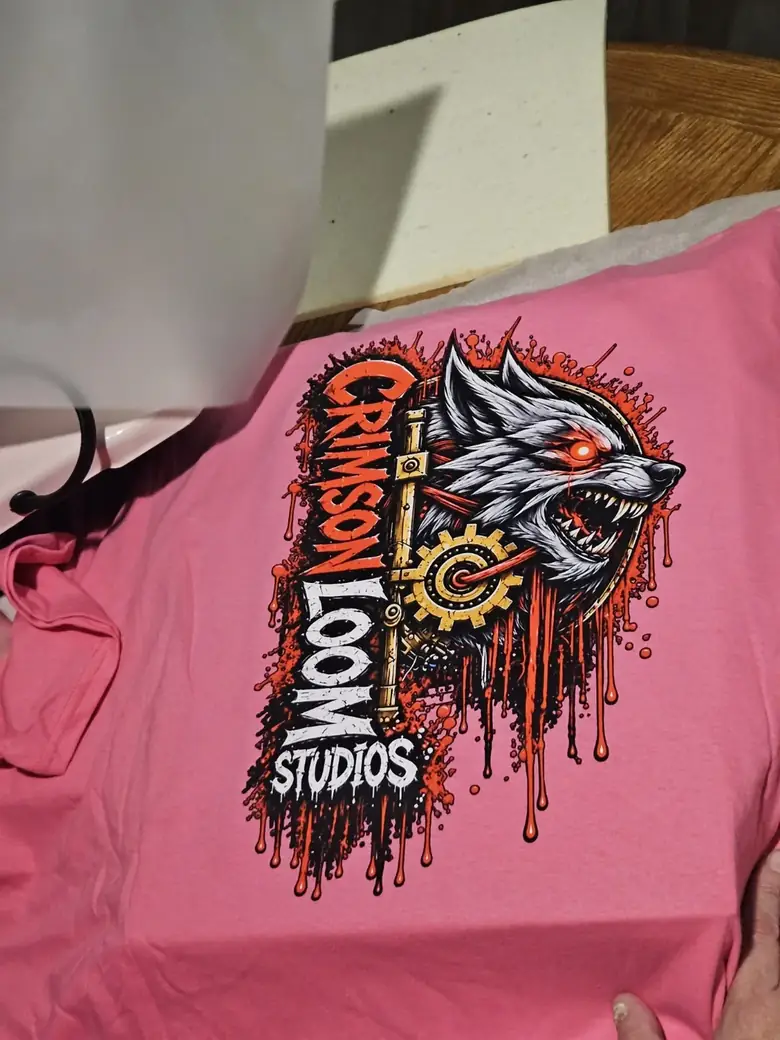 Real heat-pressed CLS shirt: Pink · Studio Logo