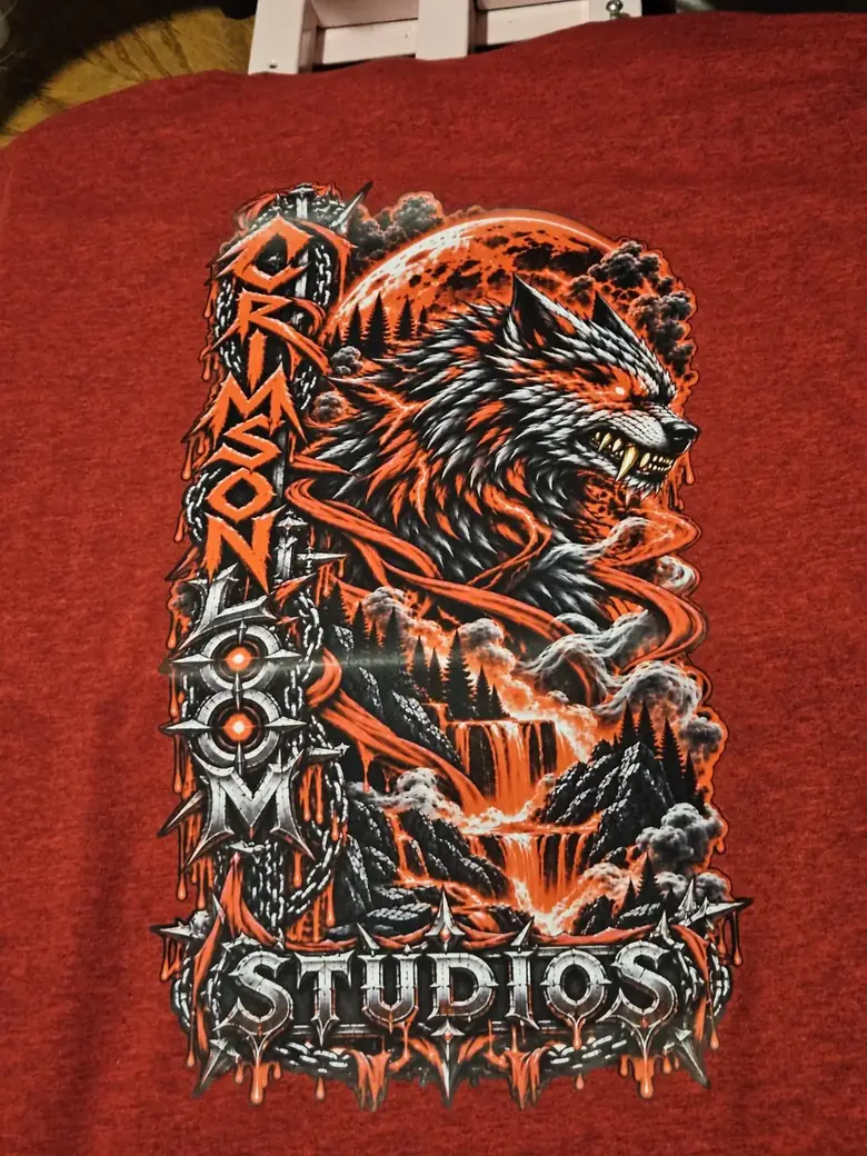 Real heat-pressed CLS shirt: Red · Studio Logo