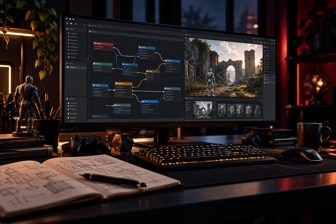 Illustration of game-development support and environment creation